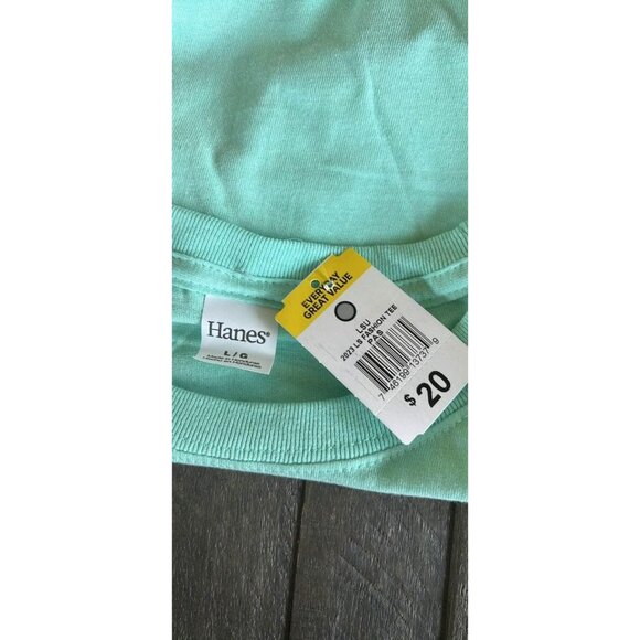 LSU Tigers long sleeve shirt, large, New. light green with pink and blue heart - Picture 4 of 4